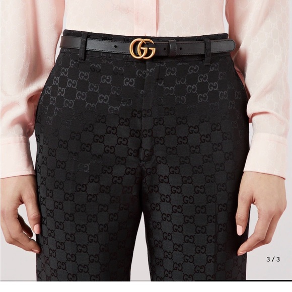 Gucci Black Belt with Gold Buckle main image 3